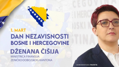 Photo of Dženana Čišija, ministrica finansija ZDK: Čestitka povodom 1. marta – Dana nezavisnosti BiH