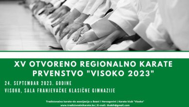 Photo of XV Otvoreno regionalno karate prvenstvo “Visoko 2023”